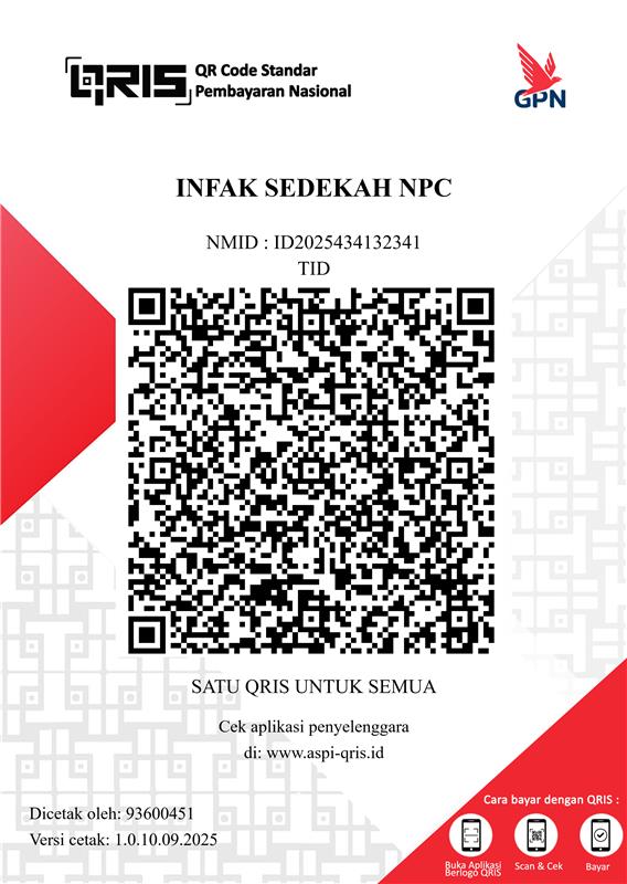 QRIS Infak & Sedekah NPC, NMID ID2025434132341